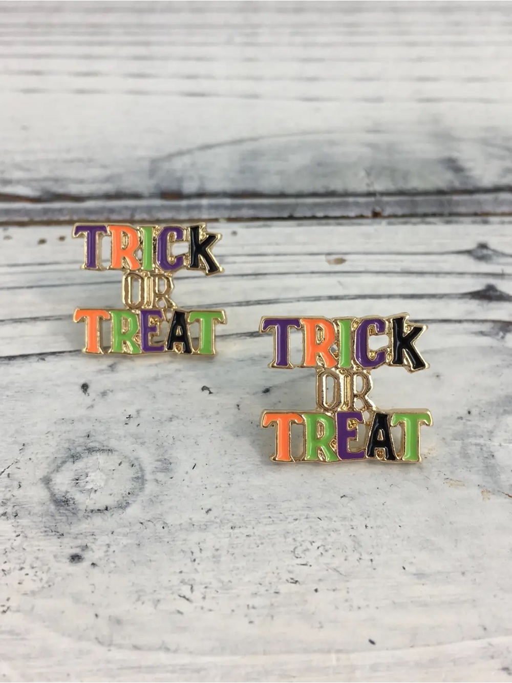 Halloween 'Trick or Treat' Colorful Enamel Earrings